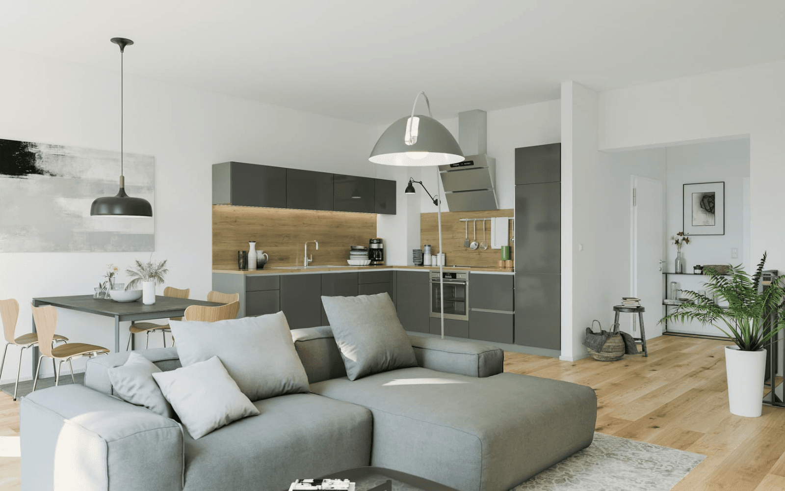 Modern serviced apartment interior for corporate relocation